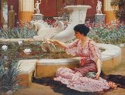 John William Godward A Pompeian Garden oil painting reproduction